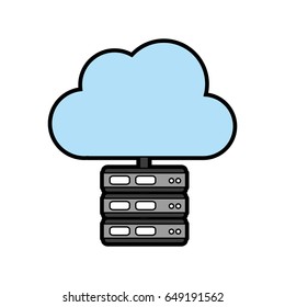 servers with cloud storage related icon image 