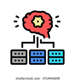 servers communication neural network color icon vector. servers communication neural network sign. isolated symbol illustration
