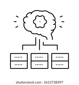 servers communication neural network line icon vector. servers communication neural network sign. isolated contour symbol black illustration