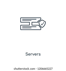 Servers concept line icon. Linear Servers concept outline symbol design. This simple element illustration can be used for web and mobile UI/UX.
