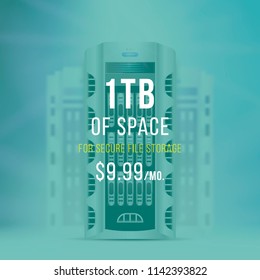 Servers data center cloud computing concept vector. Flat vector illustration EPS 10.