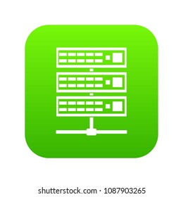 Servers icon digital green for any design isolated on white vector illustration