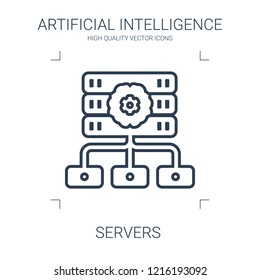 servers icon. high quality line servers icon on white background. from artificial intelligence collection flat trendy vector servers symbol. use for web and mobile