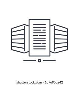 Servers icon, linear isolated illustration, thin line vector, web design sign, outline concept symbol with editable stroke on white background.