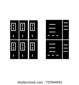 servers icon, vector illustration, black sign on isolated background