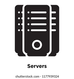 Servers icon vector isolated on white background, logo concept of Servers sign on transparent background, filled black symbol