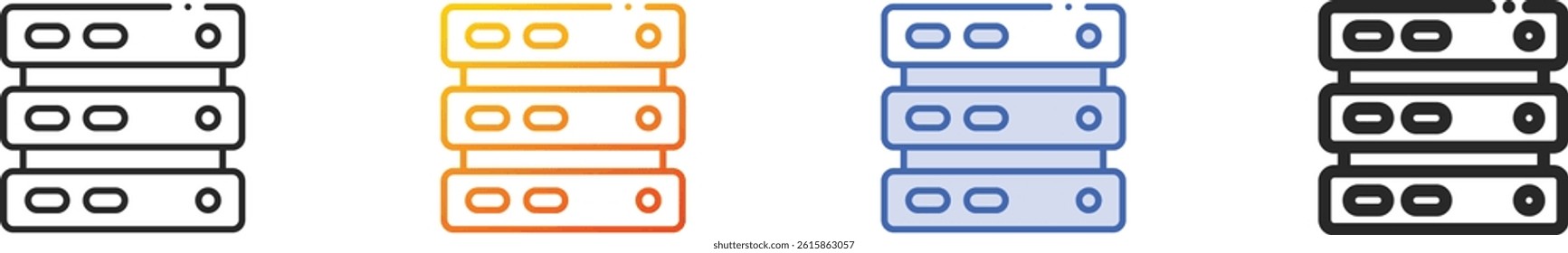 servers icon.Thin Linear, Gradient, Blue Stroke and bold Style Design Isolated On White Background