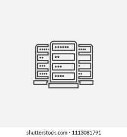 Servers line icon technology