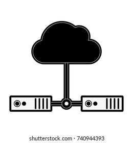 servers linked web hosting icon image