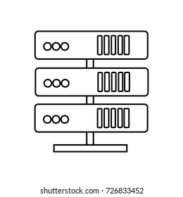 servers network vector line icon, sign, illustration on background, editable strokes