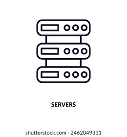 servers outline icon.  Thin line icon from artificial intellegence and future technology collection. Editable vector isolated on white background