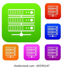 Servers set icon in different colors isolated vector illustration. Premium collection
