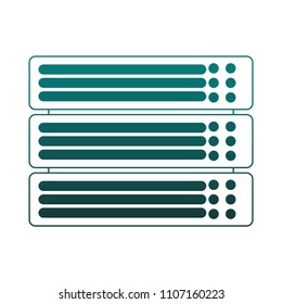 Servers technology isolated blue lines