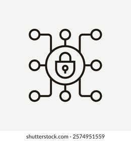 Servers and Technology Security Icons. Global Network, Social Network and Web Hosting Illustration. Vector sign isolated stock illustration