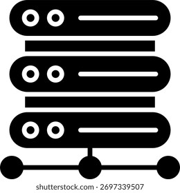 Servers vector design in modern style, online platform and video conference network concept, cloud system illustration. Glyph Icon