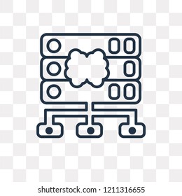 Servers vector outline icon isolated on transparent background, high quality linear Servers transparency concept can be used web and mobile