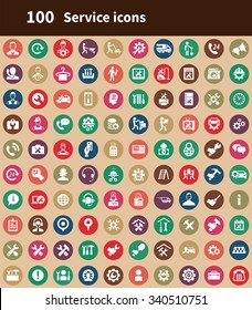 service 100 icons universal set for web and mobile
