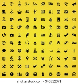 service 100 icons universal set for web and mobile
