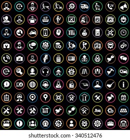 service 100 icons universal set for web and mobile
