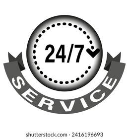 Service 24 7 icon. Vector illustration. EPS 10.