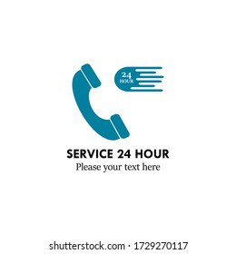 Service 24 hour logo design template illustration. this is good for medical, trasnportation etc
