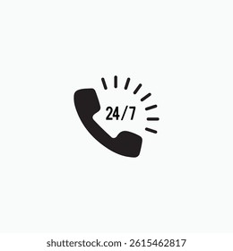 Service 24 icon flat fully editable vector template design trendy