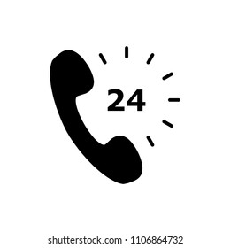 Service 24/7 icon flat vector template design trendy