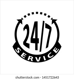 Service 24/7 Icon Vector Art Illustration