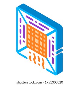 Service Air Conditioner, Vektorisometrie Zeichen. farbige einzelne Symbolillustration