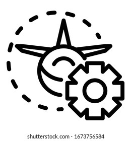 Service airbus repair icon. Outline service airbus repair vector icon for web design isolated on white background