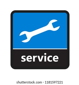 Service allen wrench sign with label for print and digital content