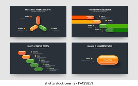 Análise de Serviço 3 4 5 1 Elemento Infográfico Frame Design Bundle. Perfil de Marketing Três Quatro Cinco Um Etapa Diagrama Modelo Vetor Ilustração Conjunto.