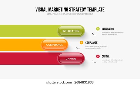 Design de Apresentação Infográfica da Opção 3 da Análise de Serviços. Ilustração de vetor de modelo de apresentação de slides de introdução à empresa. Layout do slide do diagrama de três etapas de crescimento corporativo.
