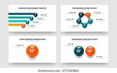 Análisis de servicios 4 5 1 2 Opción Infografía Presentación de diapositivas Paquete de Plantilla. Estrategia de ventas Cuatro Cinco Uno Conjunto de Ilustración vectorial de diseño de marco de diagrama de dos elementos.