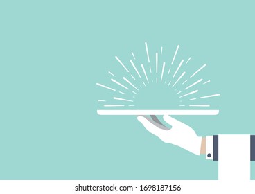 Service. Any whim. Anything you want. Vector image isolated on a homogeneous background.