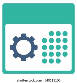 Service Appointment vector icon. Style is bicolor flat symbol, cobalt and cyan colors, rounded angles, white background.