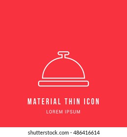 Service Bell Bright red material designed line thin flat icon / logo
