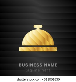 Service Bell Gold and Black silk fashion premium icon / Logo
