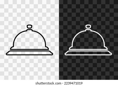 Service bell, high quality vector editable line icon. Service bell outline icon isolated on dark and light transparent backgrounds for UI design.