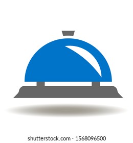 Service bell hotel icon vector. Reception restaurant concierge ring logo.