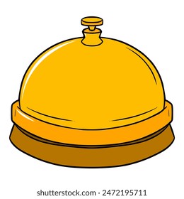 service bell icon illustration hand drawn isolated vector