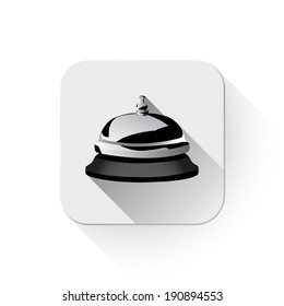 service bell icon With long shadow over app button