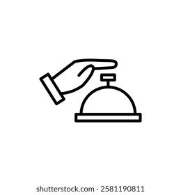 Service bell icon Thin line art isolated