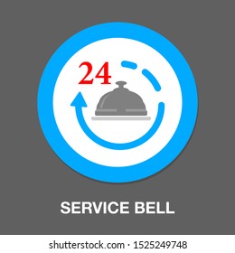 Service bell icon, vector sign, pictogram isolated on white. Symbol, logo illustration. Editable icon. Pixel perfect vector graphics