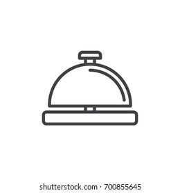 Service bell line icon, outline vector sign, linear style pictogram isolated on white. Symbol, logo illustration. Editable stroke. Pixel perfect vector graphics