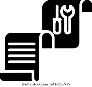 Service Bill solid and glyph vector illustration