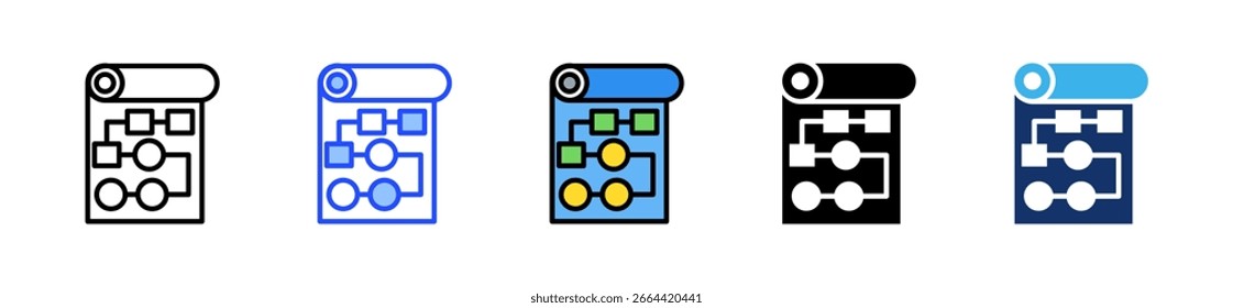Colección De Iconos De Plano De Servicio Con Múltiples Estilos