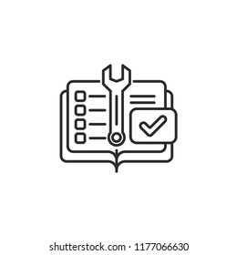 Service book icon isolated on white background. Instruction symbol modern, simple, vector, icon for website design, mobile app, ui. Vector Illustration