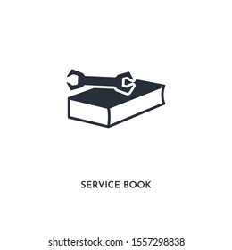 service book icon. simple element illustration. isolated trendy filled service book icon on white background. can be used for web, mobile, ui.