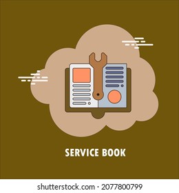 Service book with spanner flat concept design